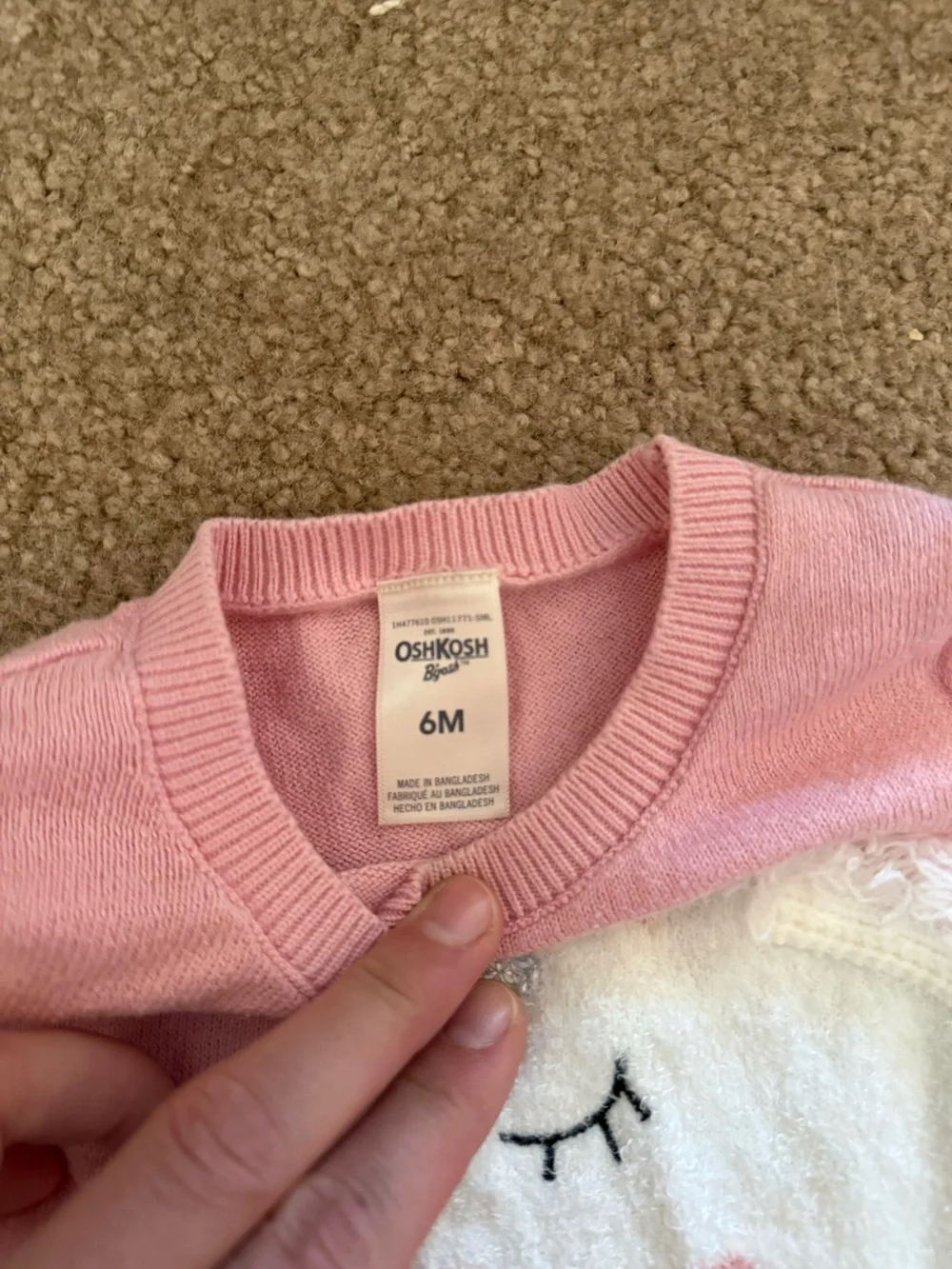 Osh Kosh Pink Unicorn Peplum Sweater